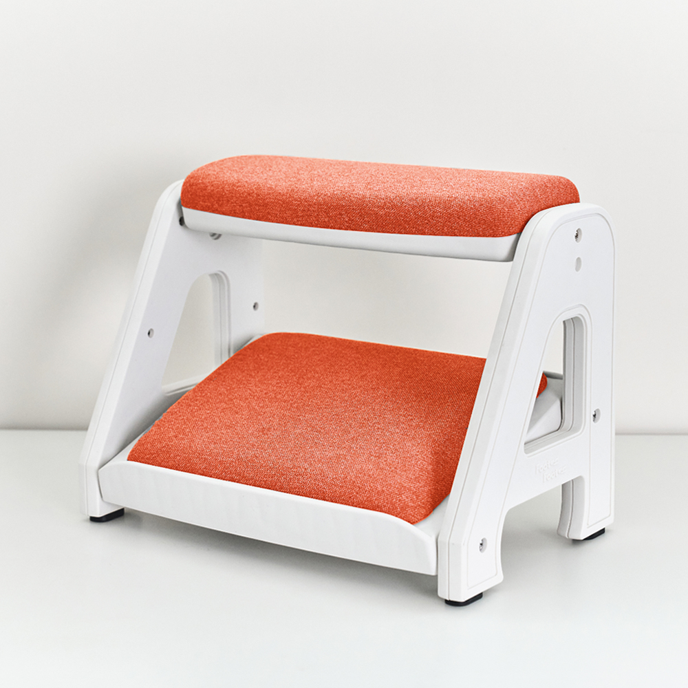 피치트렌디 풋쉬풋쉬 발받침대 사무실 컴퓨터 책상 발판 국산 다리받침대 화이트-코랄