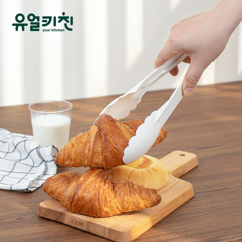 pc 빵집게 업소용 샐러드 빵 베이커리 집게 흰색 - 상품 이미지