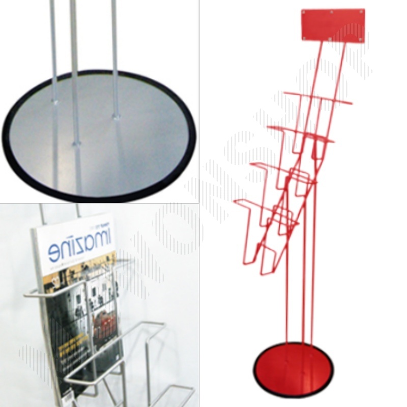 잡지렉 브로셔 거치대 꽂이 카달로그 팜플렛 리플렛 레드 - 상품 이미지