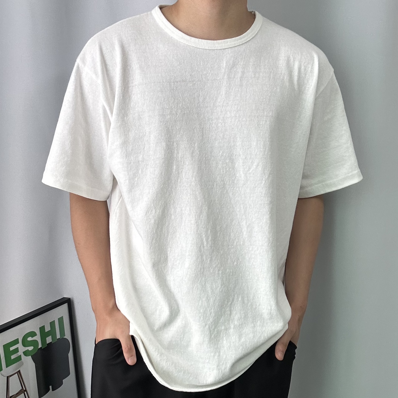 남자흰티 10수반팔 두꺼운반팔티 - 상세 이미지 3