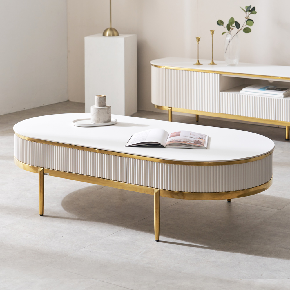 쇼파테이블 템바보드 세라믹거실테이블 플라토 밀크 실버