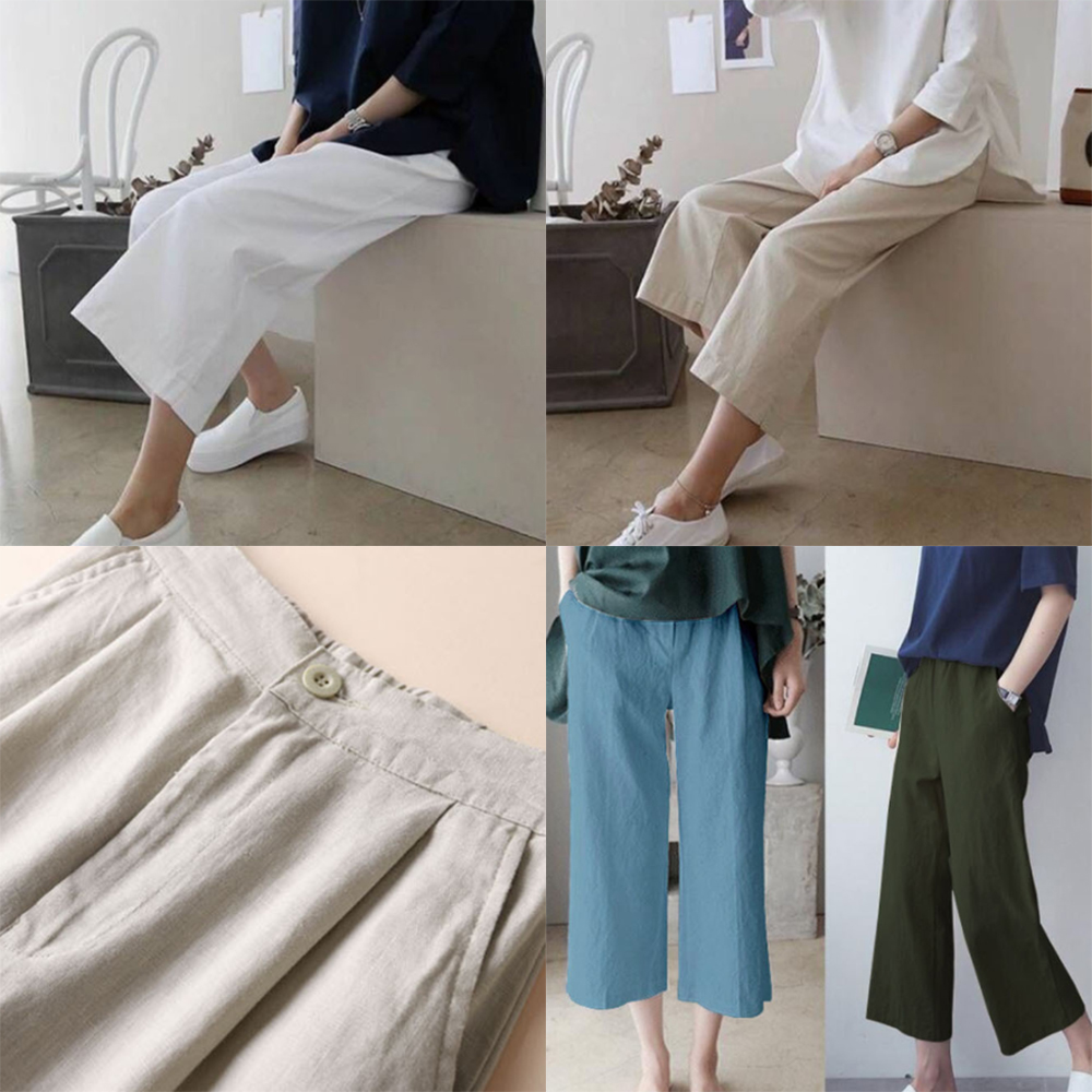 린넨 바지 여성 여자 여름 팬츠 봄 가을 시원한 통바지 와이드 핏 데일리... 착용 후기 | 사이즈/핏 총정리 - 대표 이미지