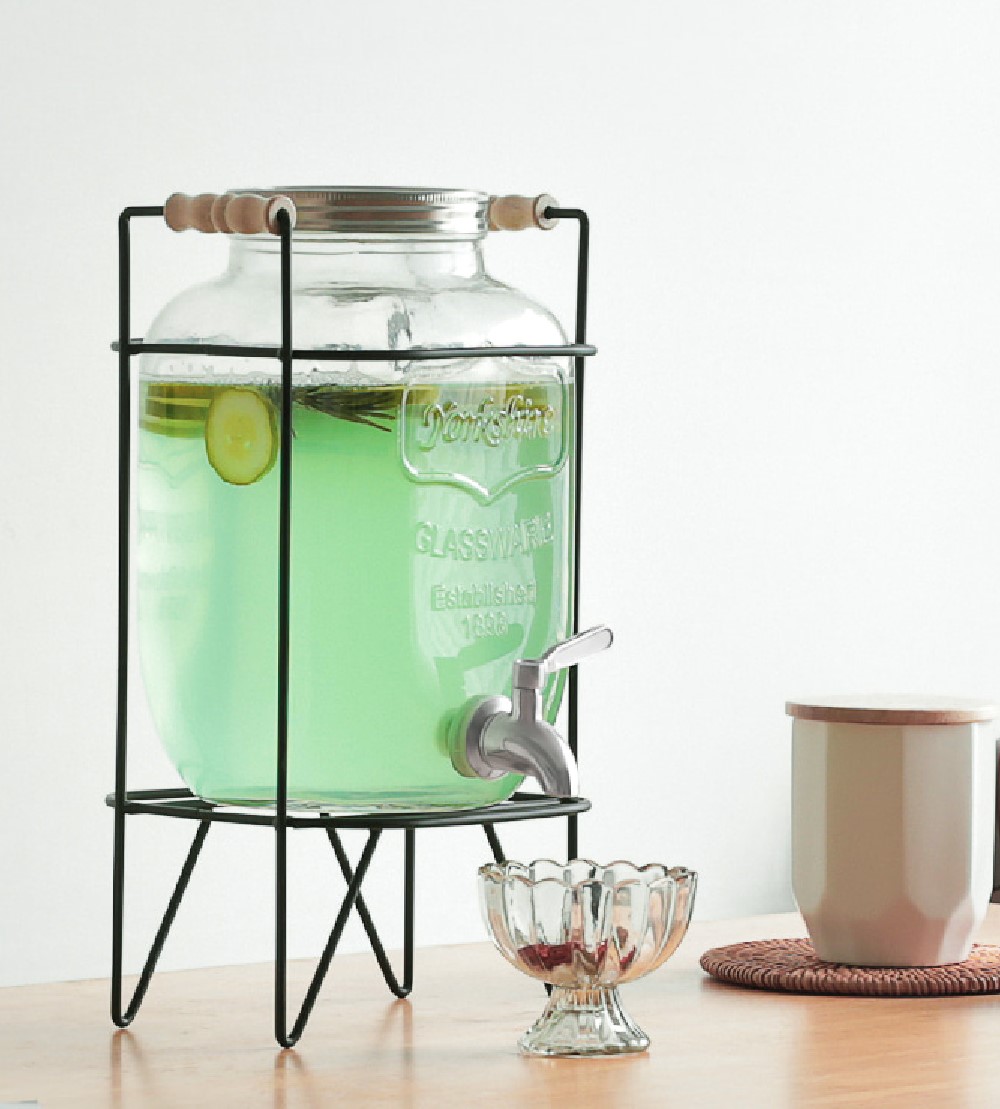 물병 물통 유리 저그 워터 디스펜서 업소용 우유 탄산음료 카페 쥬스 4L