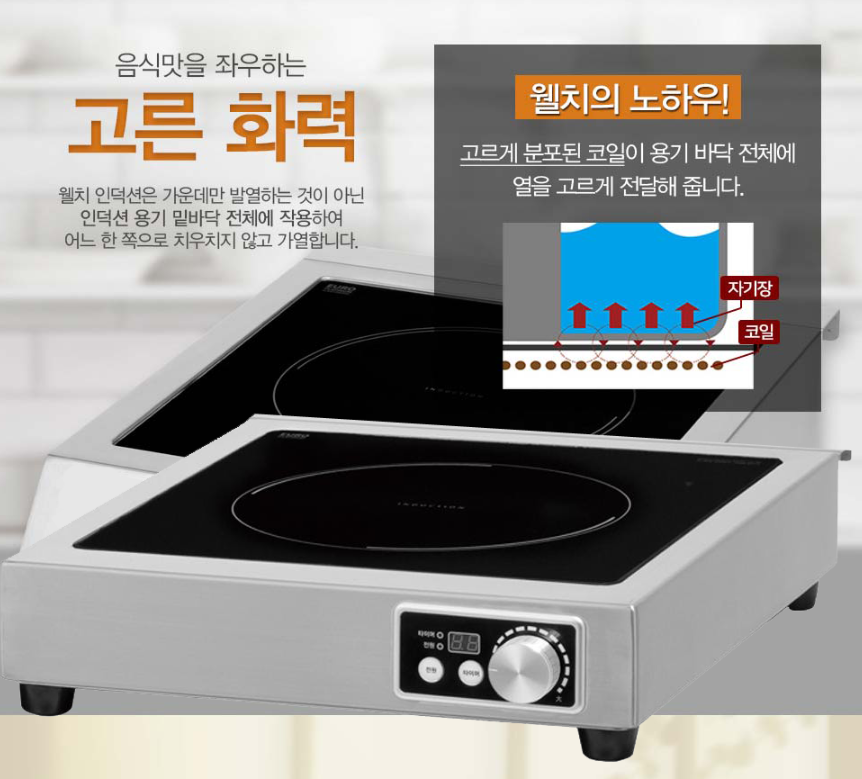 업소용인덕션 고화력 대형 1구 이동식 대용량 웰치 전기렌지 영업용 식당 주방 3.5KW 5