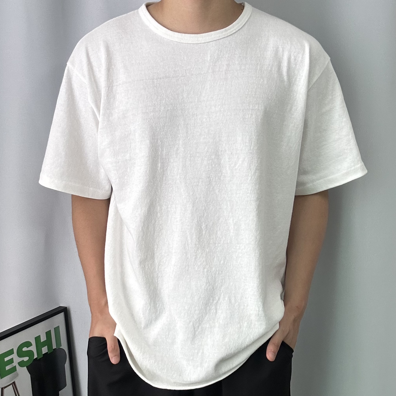 남자흰티 10수반팔 두꺼운반팔티 - 상품 이미지