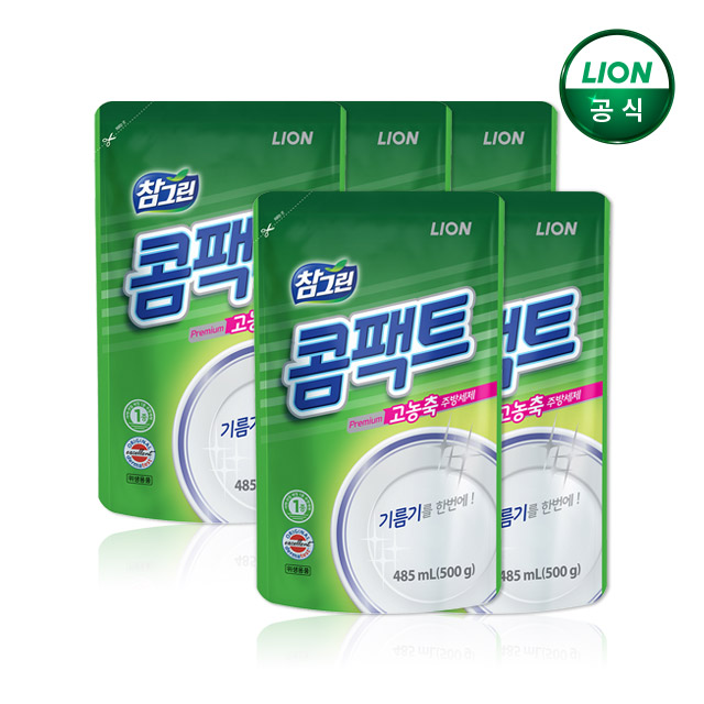 참그린 콤팩트 고농축 주방세제 500g 리필 5개