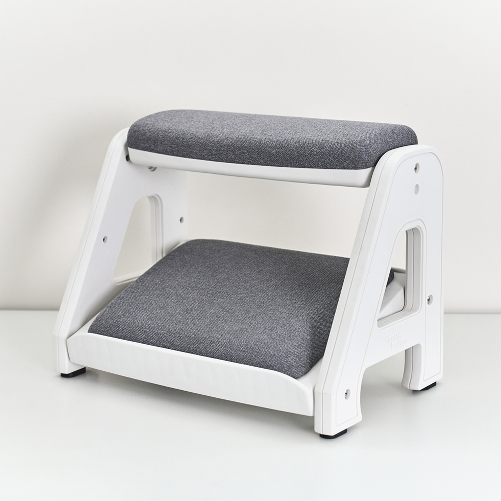 피치트렌디 풋쉬풋쉬 발받침대 사무실 컴퓨터 책상 발판 국산 다리받침대 화이트-그레이