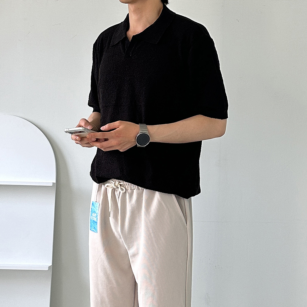 남자반팔티 오버핏 부클 여름 남성반팔카라티 이미지 4