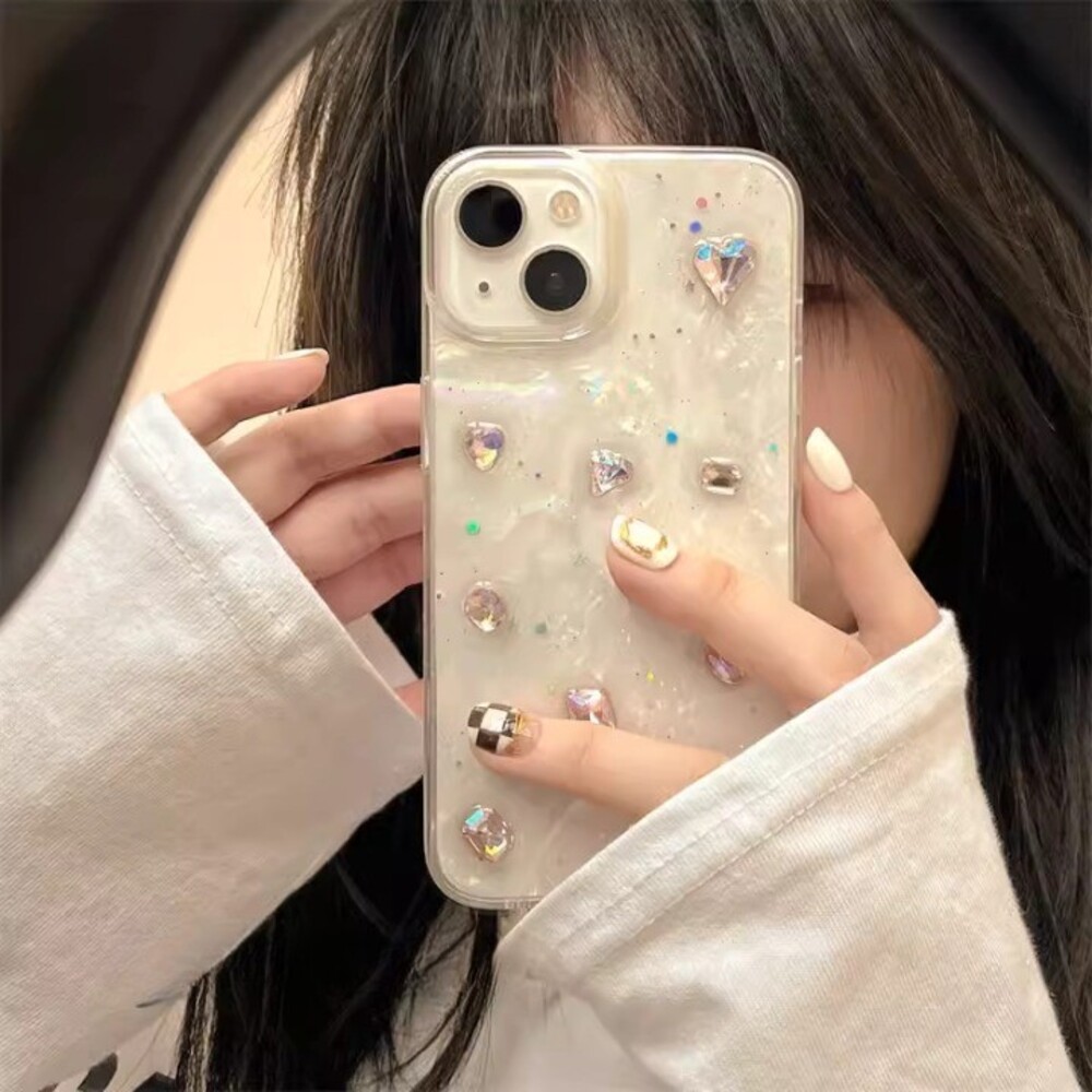 아이폰14 케이스 오로라 자개 보석 큐빅 이미지 6
