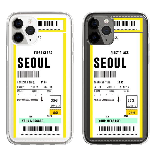 보딩패스 바코드 커스텀 주문제작 투명 케이스 - 상품 이미지