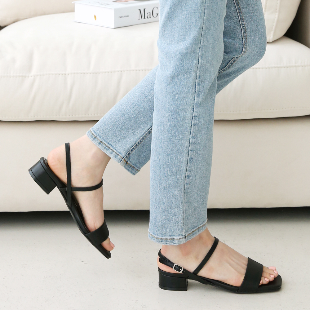 발편한 여성 빅사이즈 샌들 통굽 스퀘어 스트랩샌들