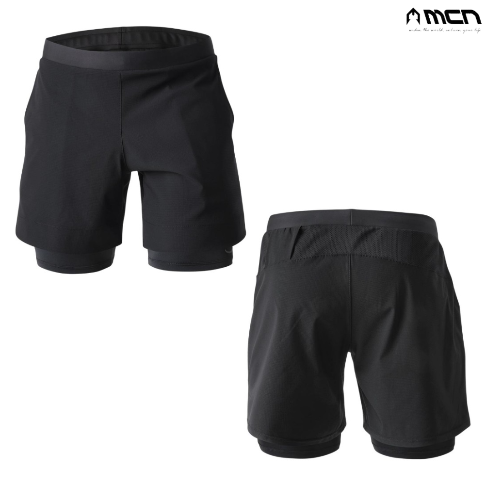 MCN 4부 반바지 투인원 레깅스 쇼츠 자전거 런닝 하의 - 상품 이미지