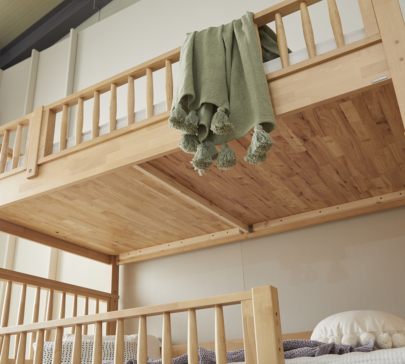 우드몽드 국내제작 자작나무 원목 수납형계단사다리 2층침대 1층 가드,하단 서랍 미포함