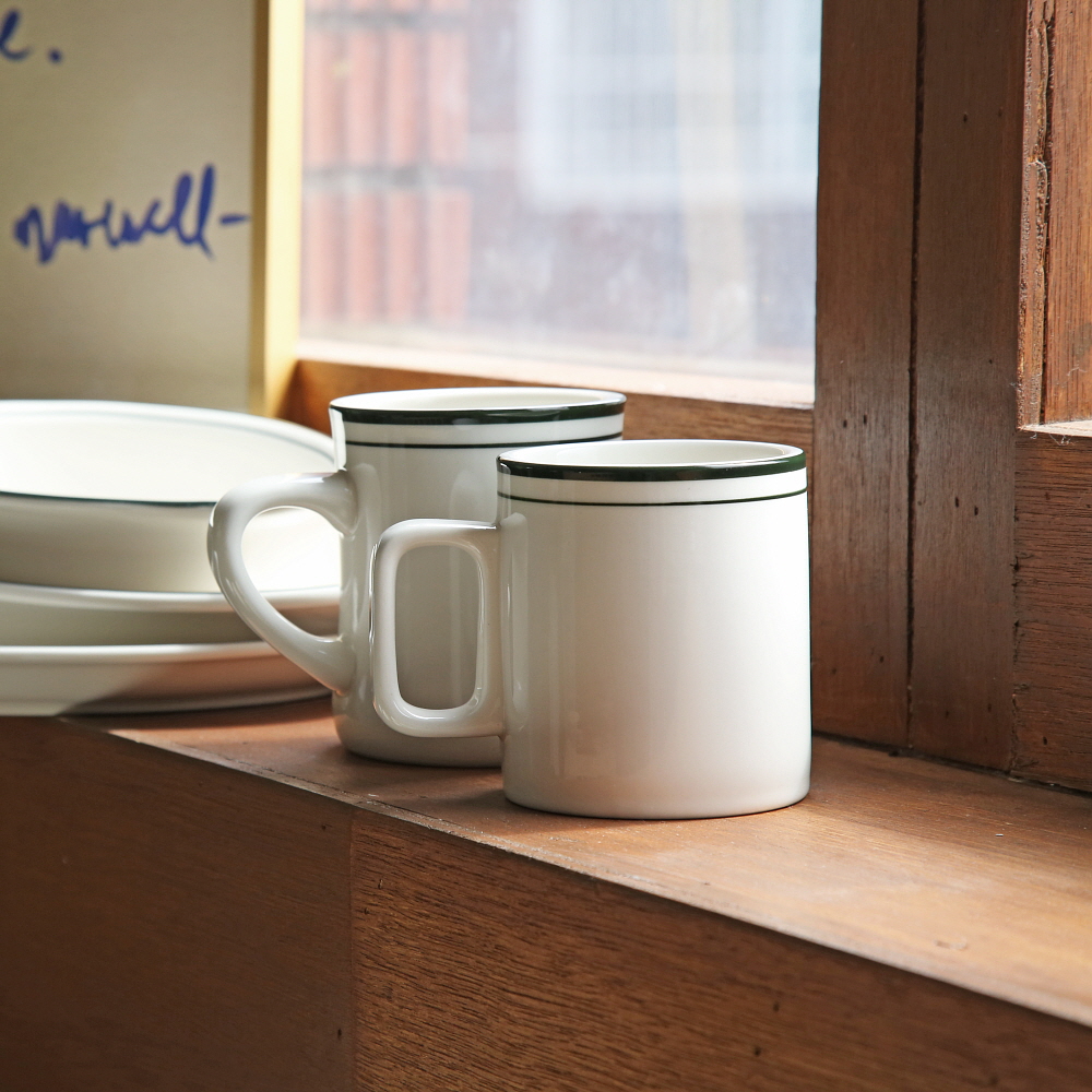 시라쿠스 뉴욕 킹스인 레트로 빈티지 브런치 카페 도자기 / 일자 머그 320ml