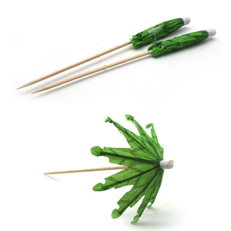 일루전 협력사 야자수 과일 꼬지 컵과일 꼬치 칵테일 데코 이쑤시개 시원한느낌 우산 푸른잎 음식 장식 픽