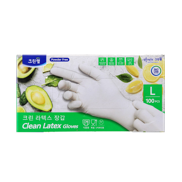 크린랲 크린 라텍스 장갑 대 100매 요리 청소 미용 라텍스장갑 - 상세 이미지 2