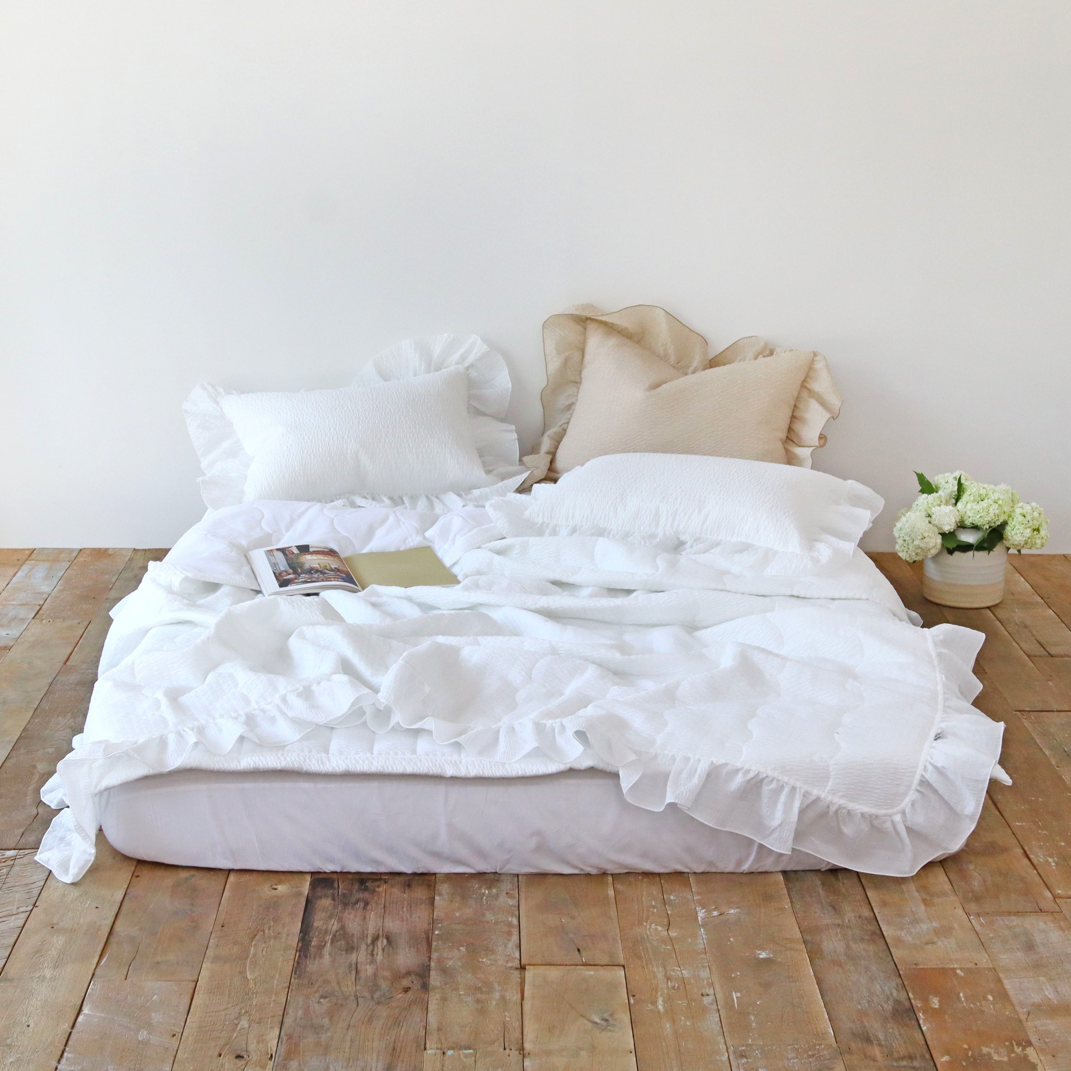 솔리드 에어워싱 시어서커 순면 프릴 시원한 차렵 침구 여름 이불 SS