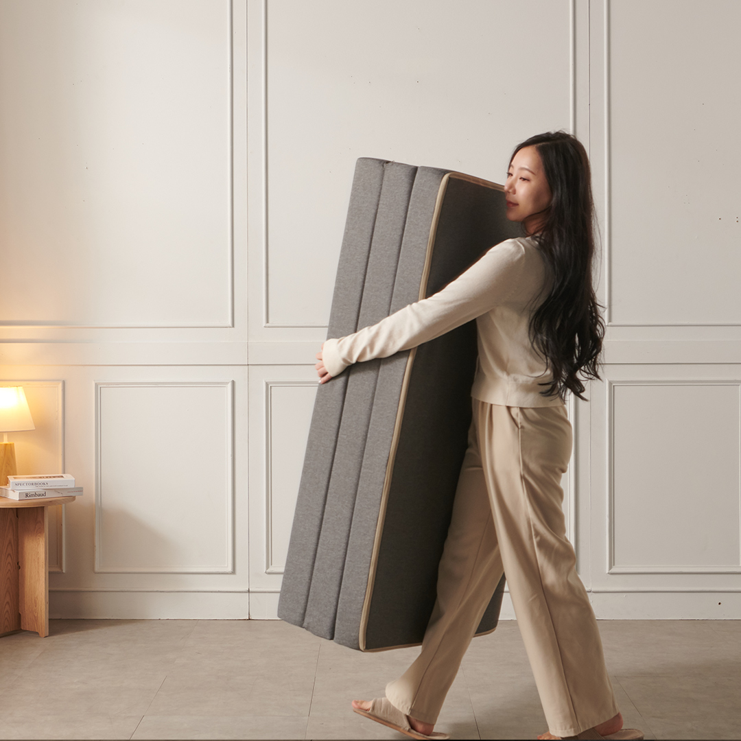 서광퍼니처 휴폴드 허리에좋은 HR황토폼 3단 바닥 접이식 토퍼 방수 매트리스 멀티싱글