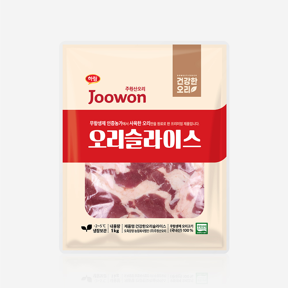 하림 주원산오리 무항생제 건강한 오리 슬라이스 1kg (냉장) - 상품 이미지