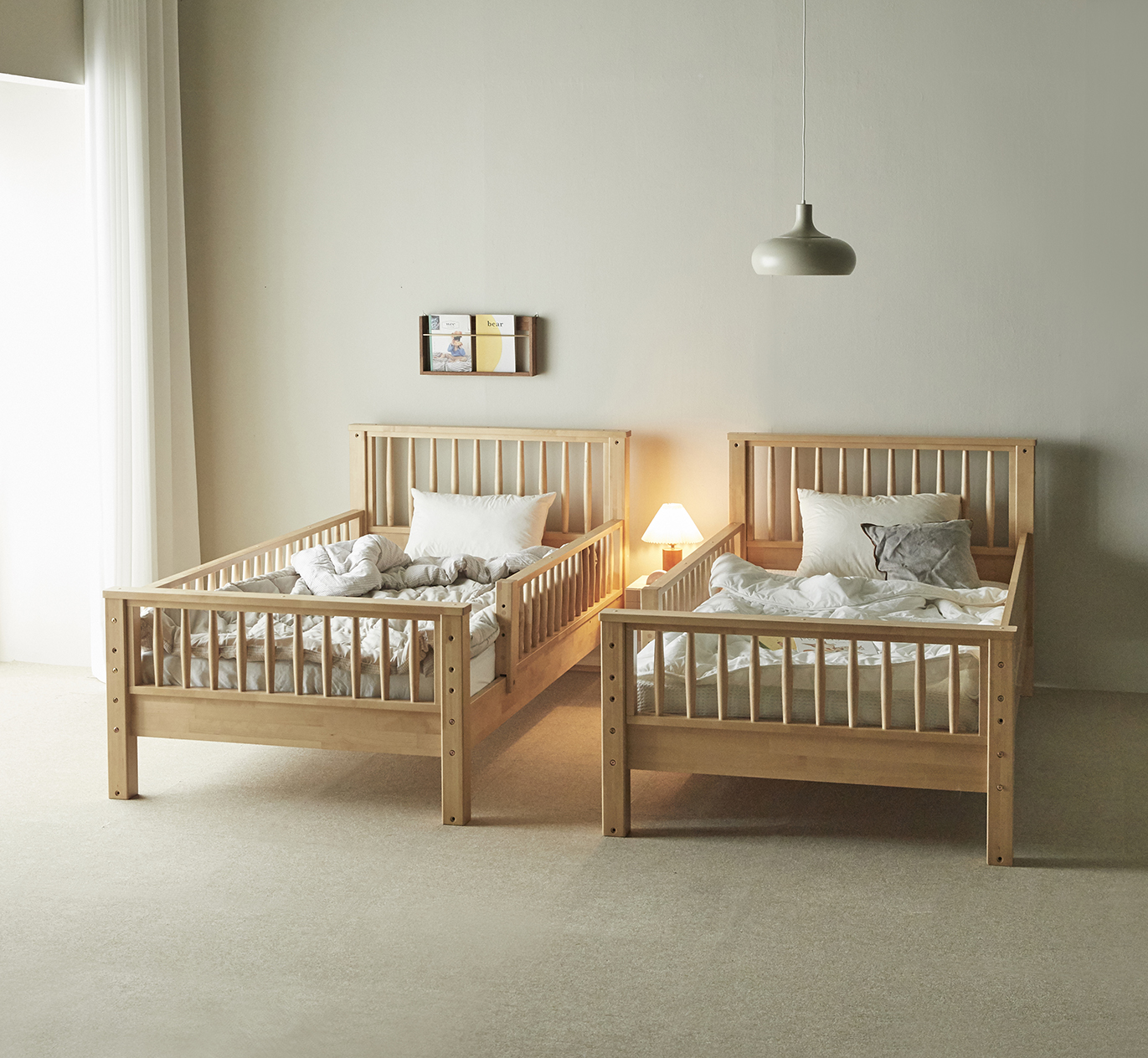 우드몽드 국내제작 자작나무 원목 수납형계단사다리 2층침대 1층 가드,하단 서랍 미포함