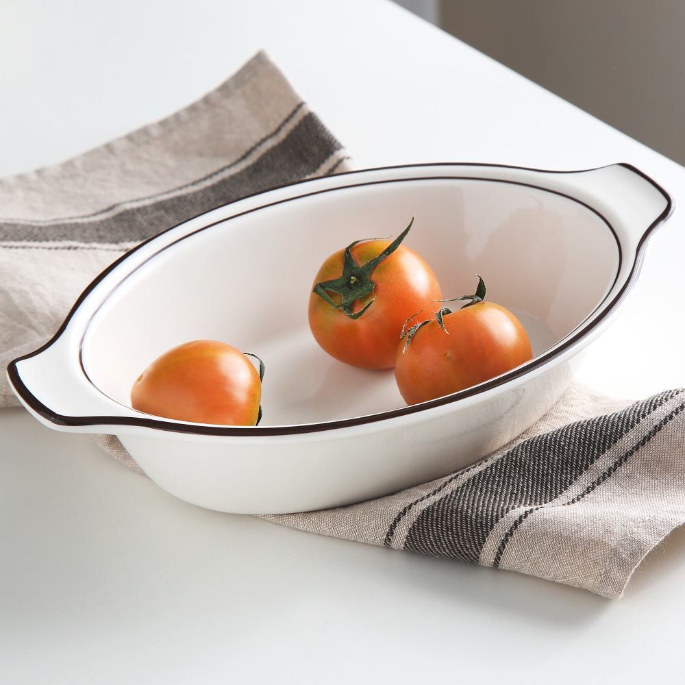 시라쿠스 뉴욕 킹스인 레트로 빈티지 디저트 카페 도자기 / 손잡이타원볼 25cm - 상세 이미지 3