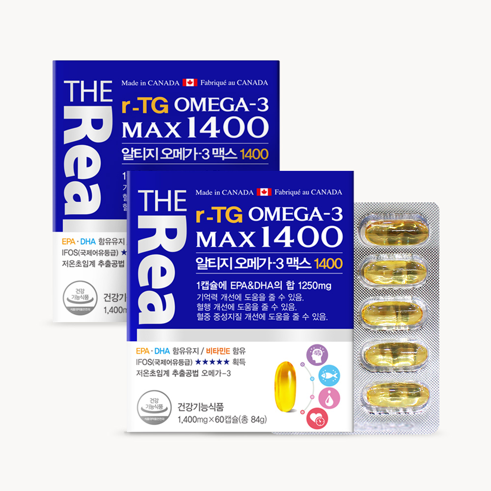 [10% 슈퍼적립] 더리얼 알티지 오메가3 맥스 1400 1박스+1박스 (총4개월분) - 상세 이미지 2