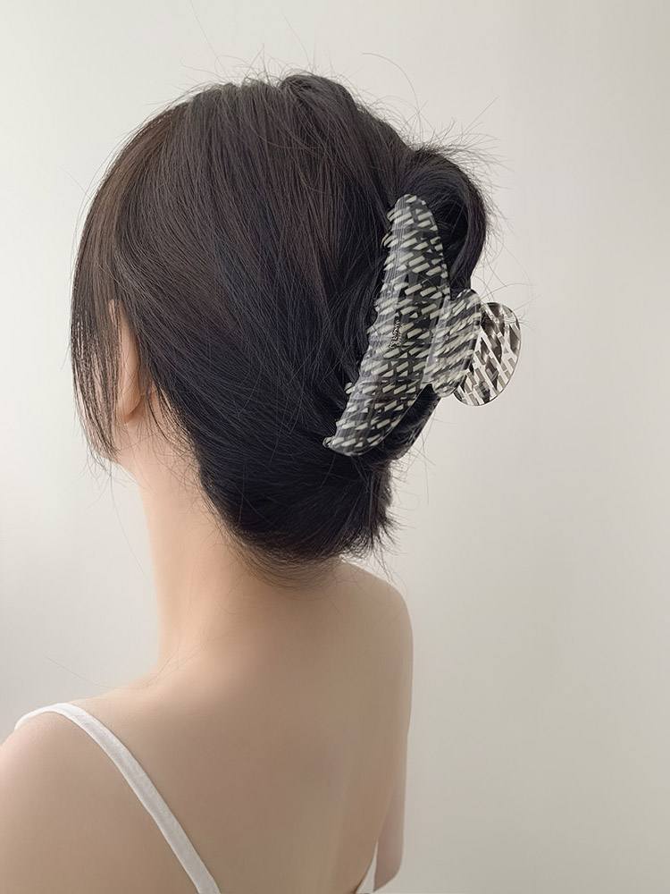 Barrette La France, 패턴 헤어바렛 - 셀룰로오스 올림머리 숱많은 빅집게핀 - 상세 이미지 4