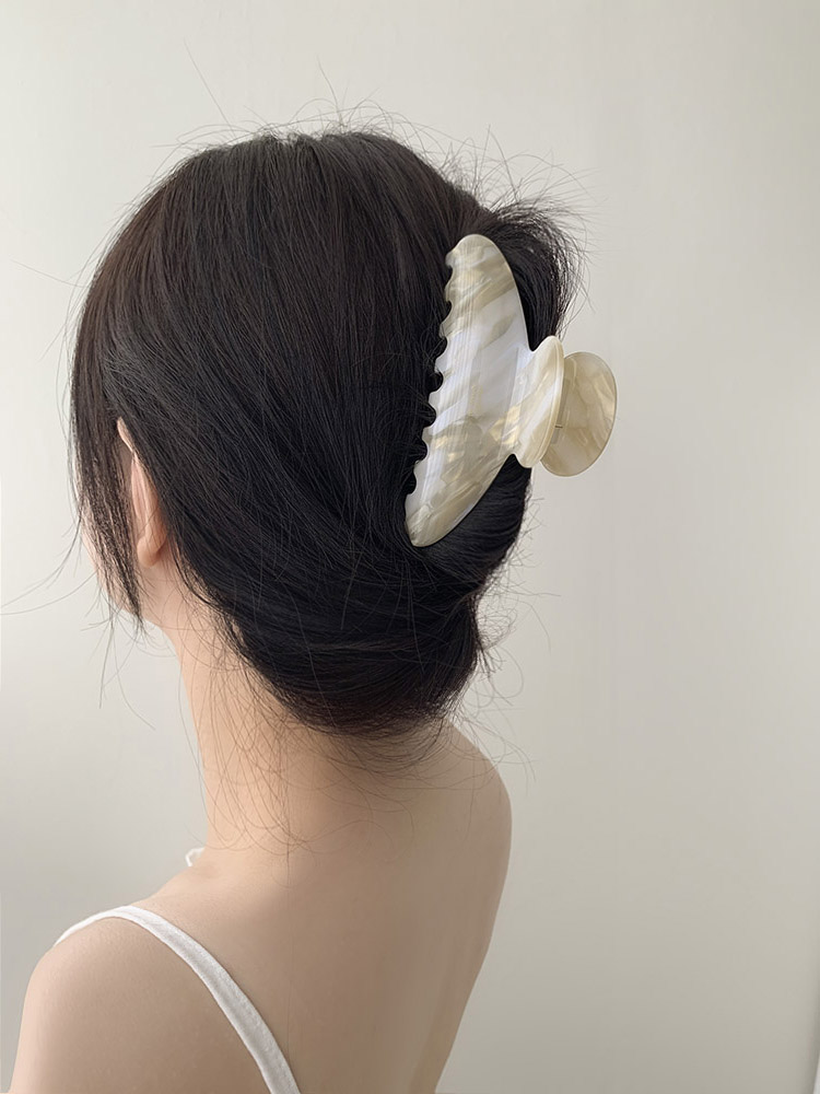 Barrette La France, 패턴 헤어바렛 - 셀룰로오스 올림머리 숱많은 빅집게핀 - 상세 이미지 2
