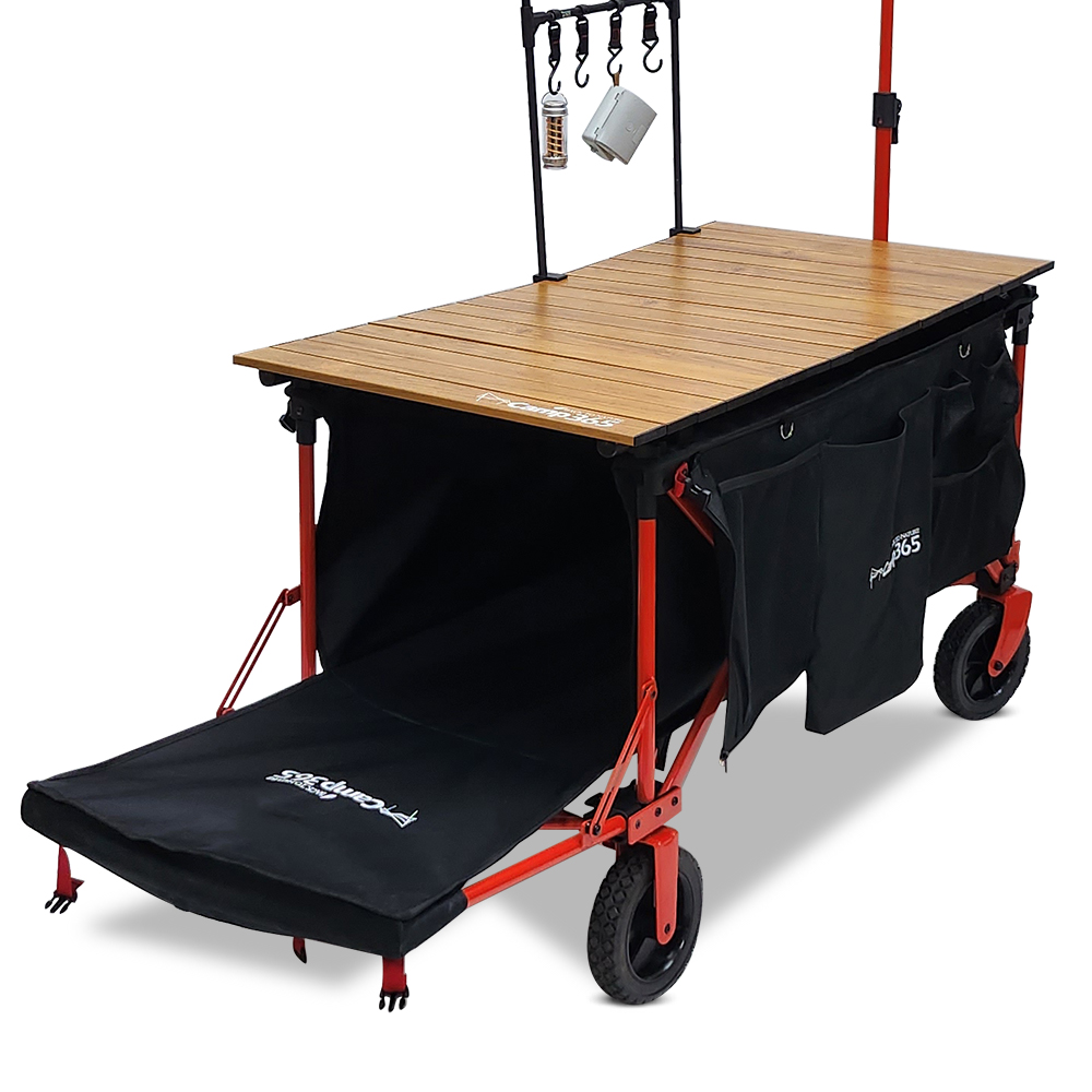 캠프365 파파웨건 스포츠 챔프 레드 블랙 에디션 베이지 캠핑웨건 뒷문개방