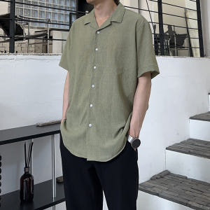 남자반팔셔츠 오버핏 쿨링 여름남방 남자린넨셔츠 착용 후기 | 사이즈/핏 총정리 - 상품 이미지 3