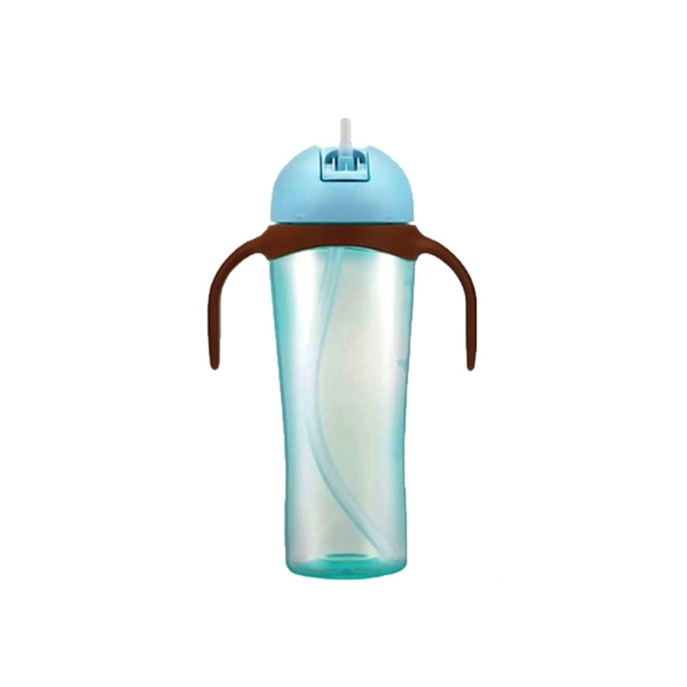 더블하트 유아용 스트로 펭귄컵 블루 330ml 빨대컵