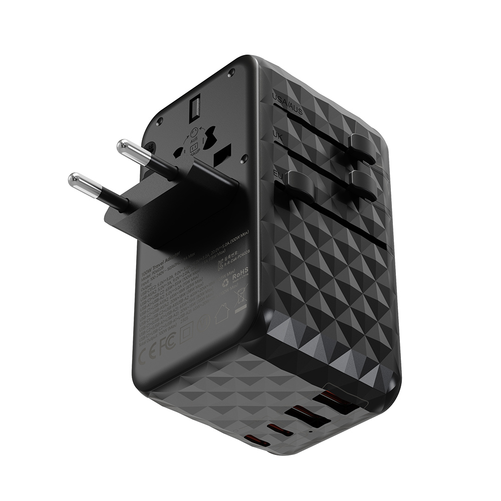 초텍 PD 100W 4포트 2A+2C 여행용 멀티 어댑터 변환기 고속충전기 PD6028 - 상세 이미지 2