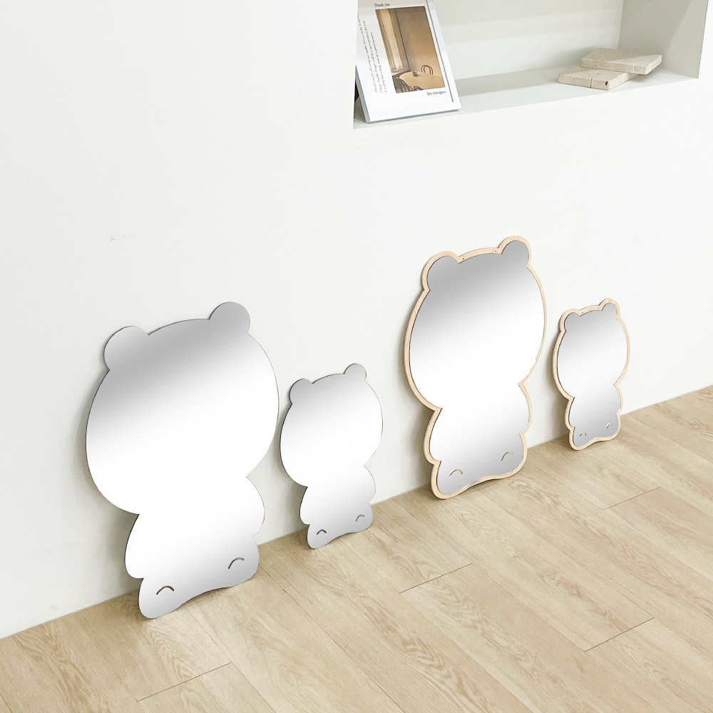 베베코지 붙이는 아기 유아 아크릴거울 안전거울 욕실 벽 기본 곰돌이 대형