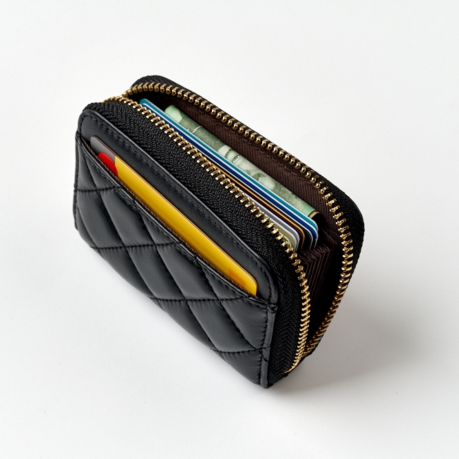 천연양가죽 아코디언 카드지갑 NFC 중복인식방지 특허(BRO-7)