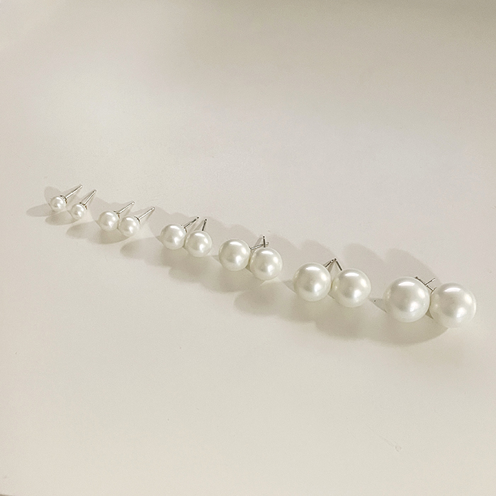 무광 핵진주 왕진주 볼드 은 귀걸이 실버925 10mm 12mm 14mm 16mm 이미지 7