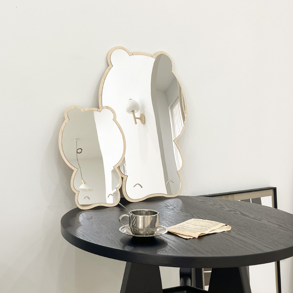 베베코지 붙이는 아기 유아 아크릴거울 안전거울 욕실 벽 기본 곰돌이 대형