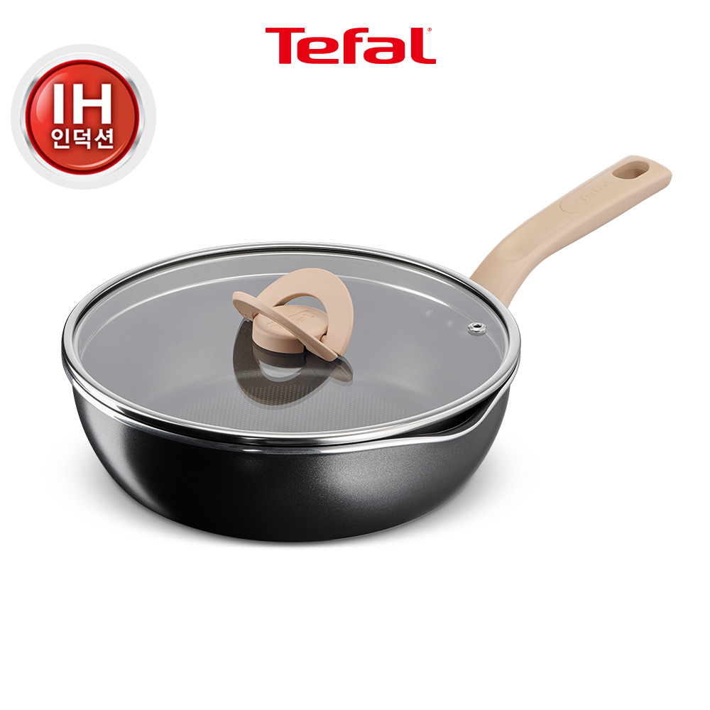 테팔 인덕션 티타늄 1X 원픽냄비팬 24cm, 트러플 블랙 - 상품 이미지