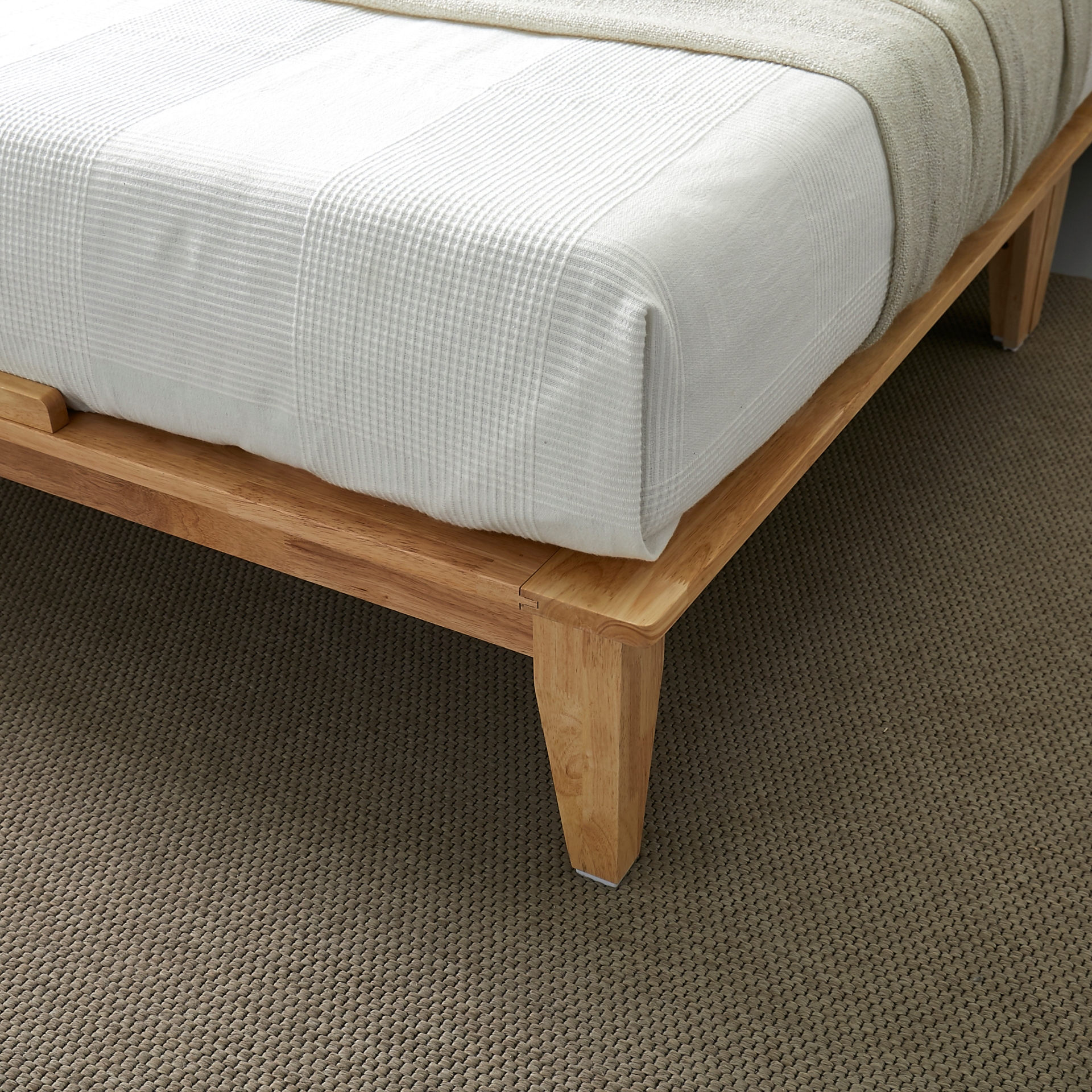 평상형 무헤드 고무나무 원목침대프레임 침대깔판 슈퍼싱글