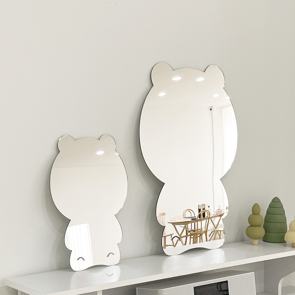 베베코지 붙이는 아기 유아 아크릴거울 안전거울 욕실 벽 기본 곰돌이 대형