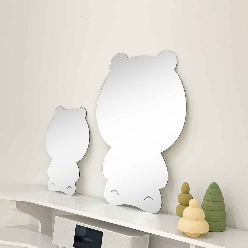 베베코지 붙이는 아기 유아 아크릴거울 안전거울 욕실 벽 기본 곰돌이 대형