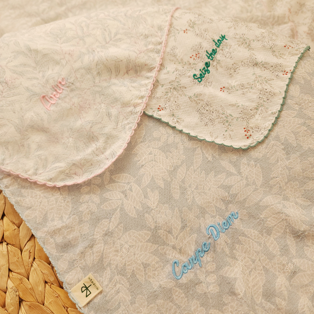 아기블랭킷 유아 여름 이불 풍기인견 거즈 어린이집 낮잠이불 자수 이니셜 이름