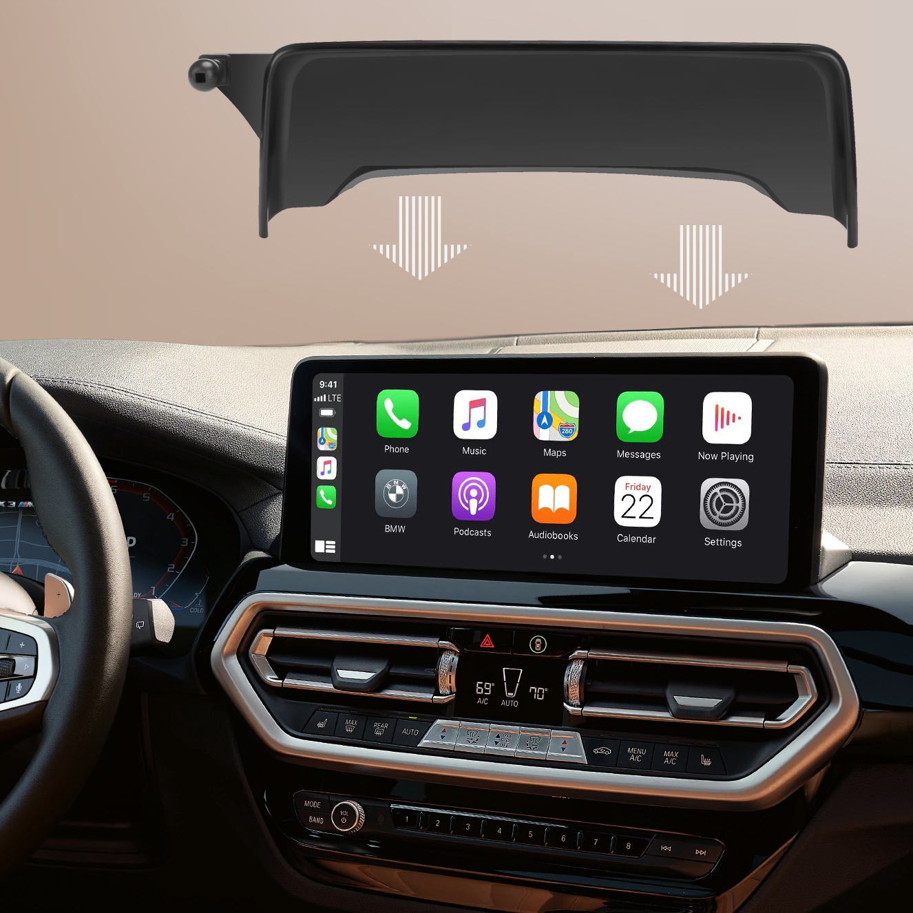 BMW X3 X4 IX3 2022이후 디스플레이 커버 마운트 차량용 핸드폰 거치대