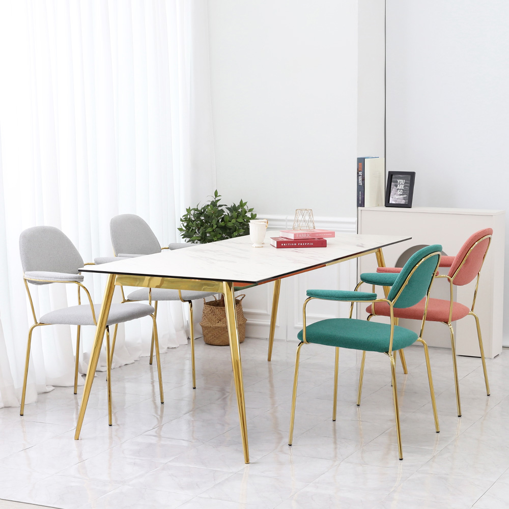 아그네스 인테리어 카페 골드벨벳 체어 식탁의자