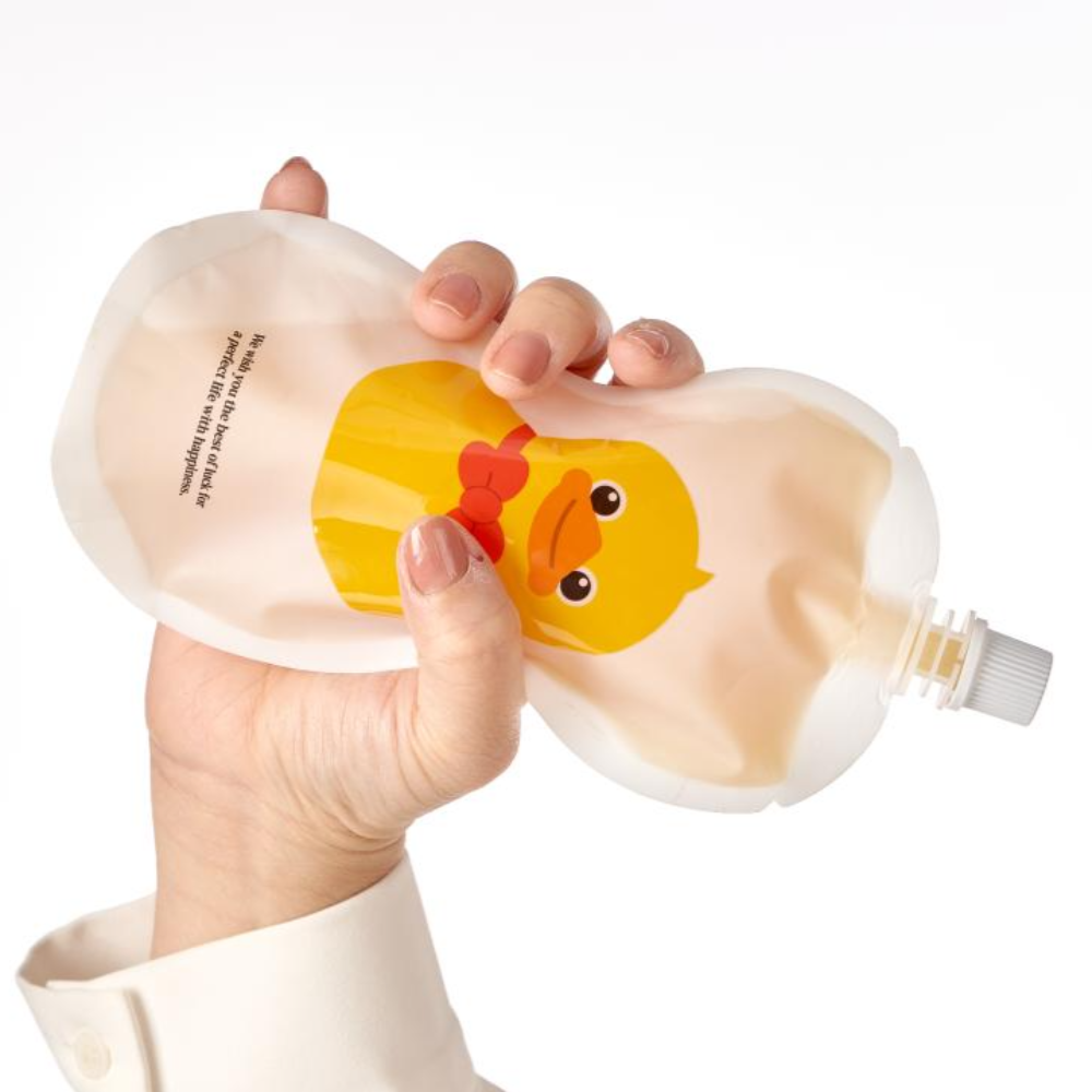 띵파우치 스파우트파우치 음료 주스팩 투명 소분 용기 오리 200ml 50매 - 상세 이미지 3