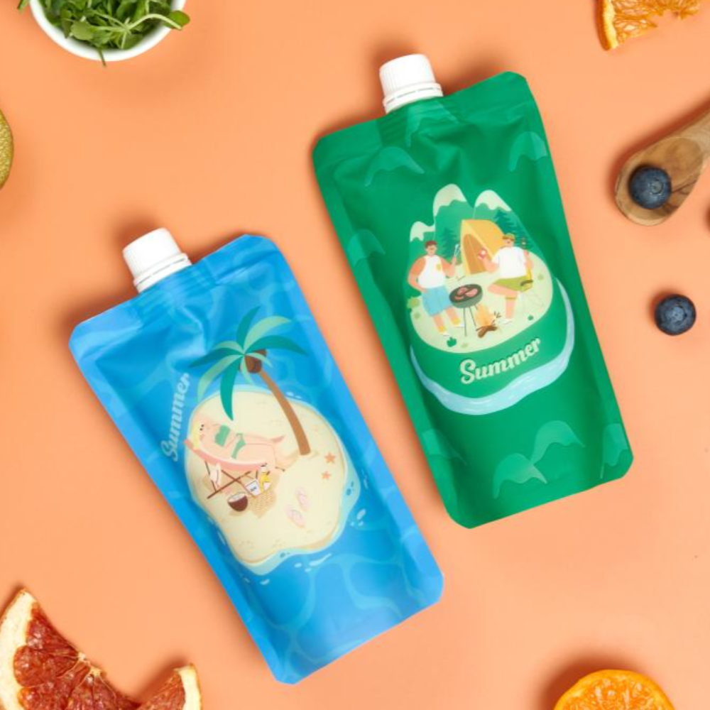 띵파우치 스파우트파우치 음료 주스팩 투명 소분 용기 써머에디션 200ml 40매 - 상세 이미지 3