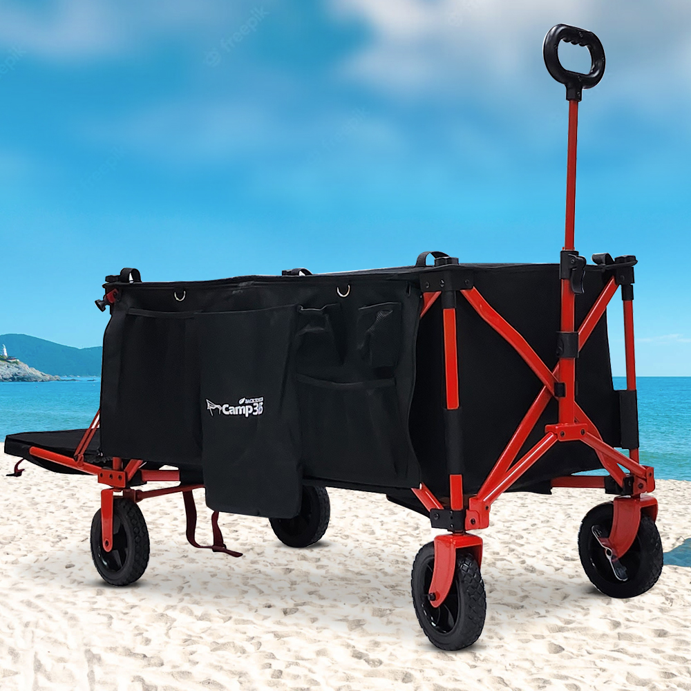 캠프365 파파웨건 스포츠 챔프 레드 블랙 에디션 베이지 캠핑웨건 뒷문개방