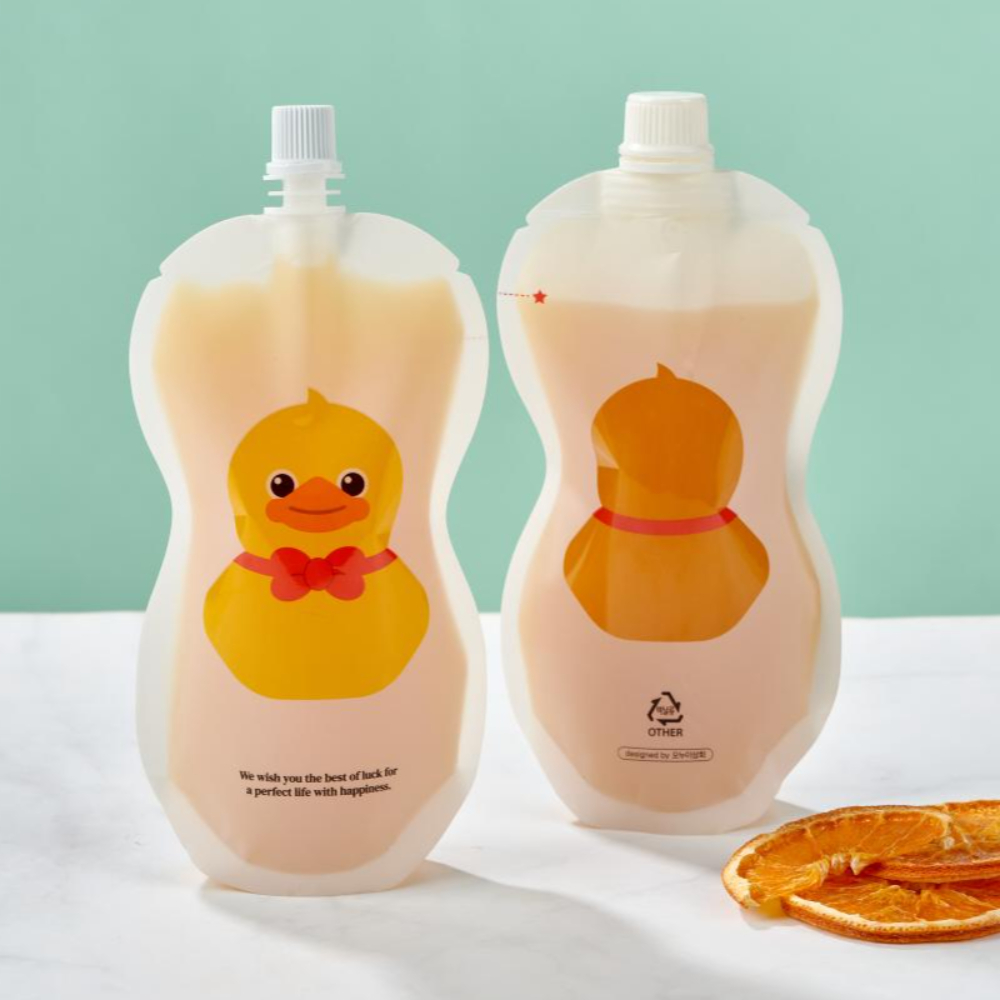 띵파우치 스파우트파우치 음료 주스팩 투명 소분 용기 오리 200ml 50매 - 메인 이미지