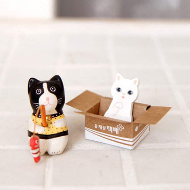 DIY 고양이 박스 점착 메모지 접착 포스트 마커 잇 떡메 다꾸 떡메모지 다이어리 꾸미기 - 상세 이미지 5