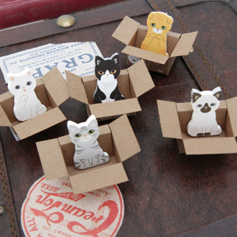 DIY 고양이 박스 점착 메모지 접착 포스트 마커 잇 떡메 다꾸 떡메모지 다이어리 꾸미기 - 상세 이미지 2