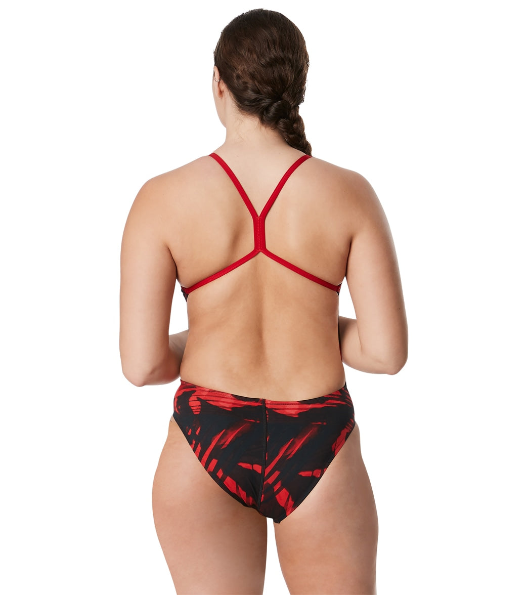 스피도 여성 리플렉트 원 백 원피스 수영복 Speedo Red - 상세 이미지 2